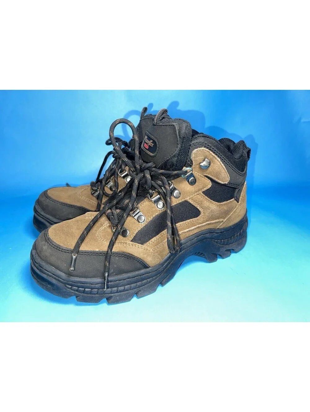 Wolverine Durashocks Men’s Work Hiking Boots Brown Black Leather Size 8.5